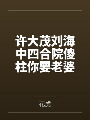 许大茂刘海中四合院傻柱你要老婆不要