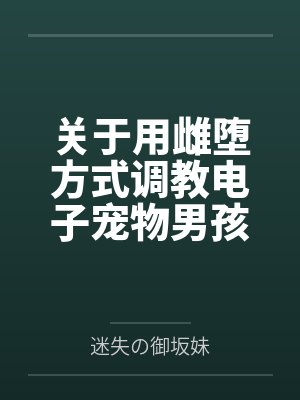 关于用雌堕方式调教电子宠物男孩的可行性分析实验记录