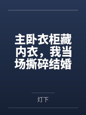 主卧衣柜藏内衣，我当场撕碎结婚协议