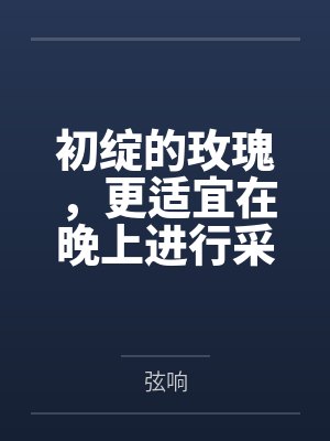 初绽的玫瑰,更适宜在晚上进行采摘 初绽的玫瑰,更适宜在晚上进行采摘