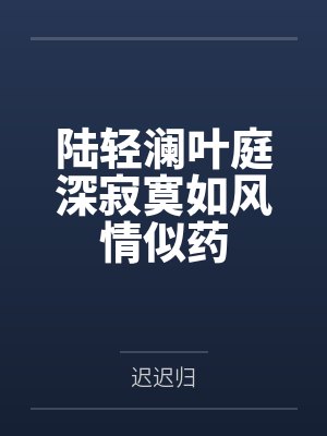 陆轻澜叶庭深寂寞如风情似药